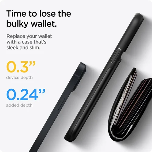 Vista 5 de Spigen Slim Armor CS - Funda compatible con ranura para tarjetas iPhone 13, color negro