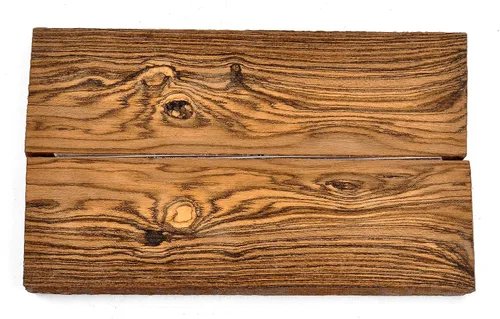 Vista 2 de Bloque de mango de cuchillo de madera Bocote (cada pieza es única) 5" x 1-1/2" x 1" [EW248]