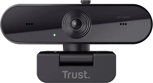 Vista 10 de Trust Cámara web Taxon 2K QHD hecha de 85% plástico reciclado, 2560 x 1440p USB cámara PC con cubierta, enfoque automático, gran angular, 2