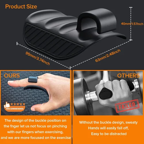 Vista 5 de FUNTOFUN Agarre de silicona antideslizante para gimnasio, almohadillas de goma para hombres y mujeres, guantes protectores ergonómicos de palma