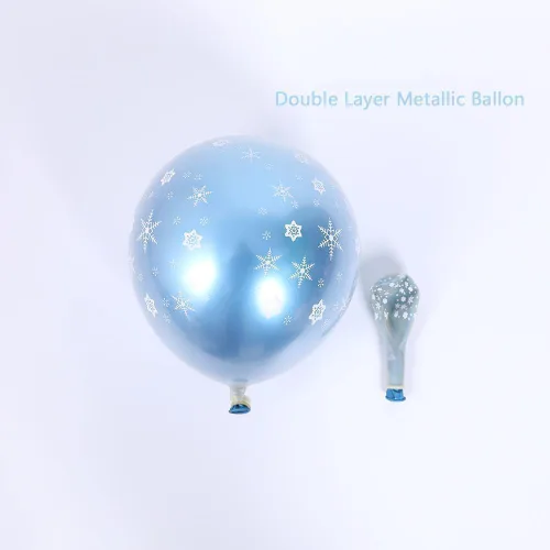 Vista 5 de Kit de arco de guirnalda de globos de copo de nieve azul - Globo de copo de nieve con globos de látex plateado azul blanco para el país
