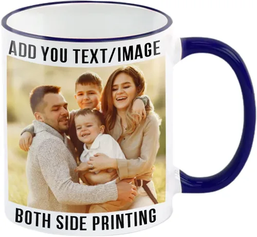 Vista 10 de Taza de café personalizada, regalo personalizado, taza de cerámica con foto, imágenes o texto, novedad de tazas personalizadas, perfecta para rojo
