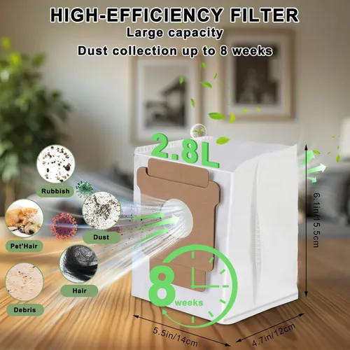 Vista 3 de Paquete de 8 bolsas de vacío para Roomba 105 Vac, compatibles con 105 Combo/Plus 405 Combo/Plus 505 Combo/Max 705 Vac/205 Vac/Plus 504 Vac, bolsas
