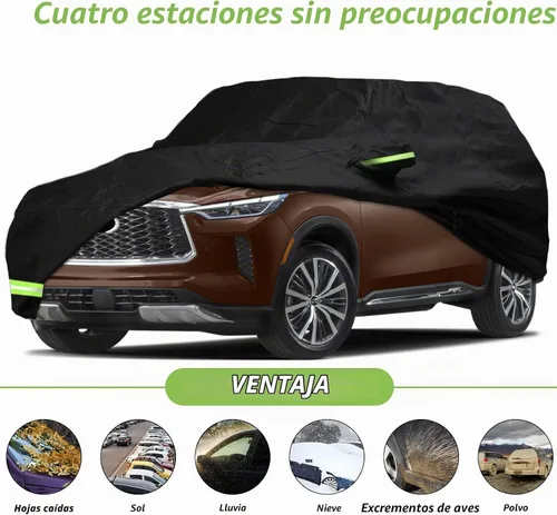 Vista 3 de YIXIN Funda impermeable para automóvil Infiniti QX80 2014-2026, ajuste personalizado, correa 100% impermeable a prueba de viento y bandas