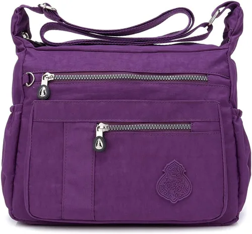 Vista 11 de Bandolera MINTEGRA para mujer de nailon, impermeable, bolsa de hombro, bolsa de mensajero, ligera, con múltiples bolsillos