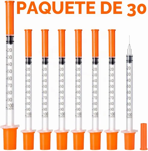 Vista 2 de U-100 Jeringas, 31G 5/16" (8mm) 0.03 fl oz/cc jeringa desechable