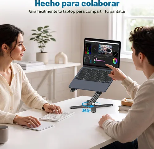 Vista 4 de OMOTON LA10 - Soporte giratorio para portátil de 360°, plegable para Negro