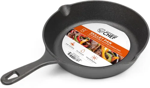 Vista 8 de Commercial CHEF Juego de sartenes de hierro fundido de 3 piezas