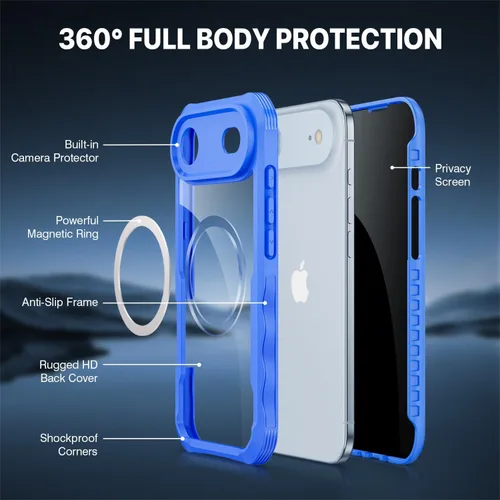 Vista 80 de CENHUFO Funda de privacidad para iPhone 11 Pro, funda de cuerpo completo con protector de pantalla de privacidad de vidrio templado 9H integrado