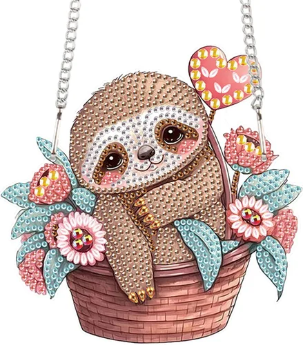 Vista 23 de AiYuanzsh Animal Parrot DIY Kits de Pintura de Arte de Diamante de Acrílico Colgante Pendientes de Arte de Diamante de Rinstone Especialmente