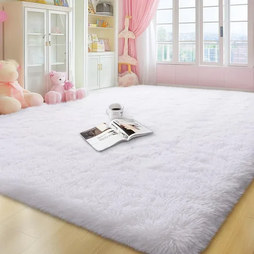 Vista 17 de qulint Alfombra negra para dormitorio, alfombra de área pequeña de 2 x 3 pies para habitación de niños, alfombra suave y mullida para sala de estar