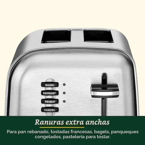Vista 5 de Cuisinart CPT-160 Tostadora clásica de metal de 2 rebanadas, acero inoxidable cepillado