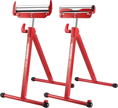 Vista 8 de WORKPRO Soporte de Rodillo Plegable con Altura Ajustable, Servicio Pesado con Capacidad de Carga de 250 LB, Salida para Carpintería