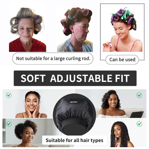 Vista 4 de Secador de Pelo con Gorro, Difusor de Pelo Ideal para Cabello Rizado, Tu Solución Definitiva - Gorra de Secador con Capacidad Amplia