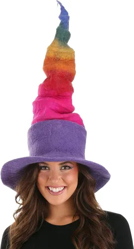 Vista 7 de Rainbow Borealis Heartfelted Witch Hat
