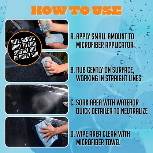 Vista 4 de Chemical Guys Kit para eliminar manchas de agua resistente para pintura, vidrio y metal: elimina residuos minerales y acumulación superficial