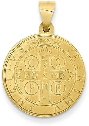 Vista 2 de Medalla de San Benito de oro amarillo de 14 k 0827 x 0748in