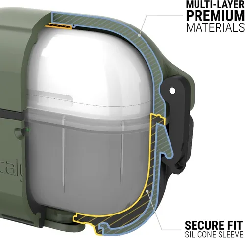 Vista 6 de Catalyst Funda de protección total para AirPods de 3ª generación, funda impermeable de 330 pies para AirPods 3, funda a prueba de golpes
