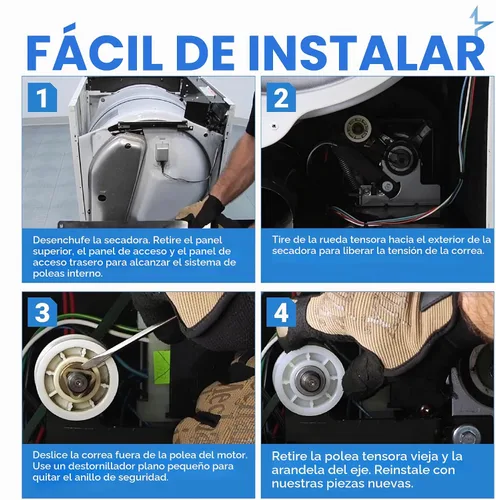 Vista 6 de Polea de repuesto para secadora Ultra Durable 279640 de Blue Stars – Ajuste exacto para secadora Whirlpool y Kenmore – Sustituye a 3388672, 697692