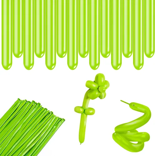 Vista 12 de 100 globos mágicos largos de látex grueso de 260Q para modelar con forma de animal, cumpleaños, payasos (marrón)