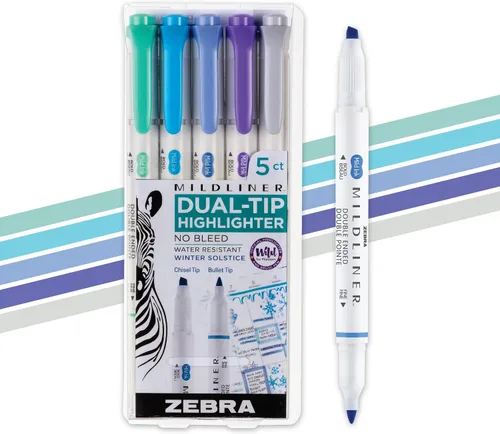 Vista 38 de Zebra Pen Mildliner - Resaltadores de doble punta, puntas anchas y finas, ideales para resaltar la Biblia, sin sangrado, suministros escolares