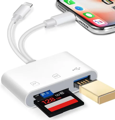 Vista 8 de Lector de Tarjetas SD para iPhone iPad, Visor de Tarjetas SD para Cámara de Sendero Digital con Ranura Dual para MicroSD/SD, Conectar y Usar, Carga