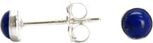 Vista 30 de Aretes de tuerca con piedras preciosas para mujeres y niñas, bisel redondo de 0.157 in de plata esterlina 925