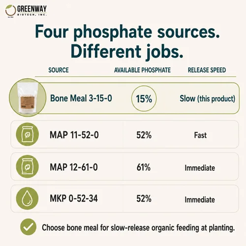 Vista 8 de Greenway Biotech, Inc. Fertilizante de harina de huesos 3-15-0 más 24% de calcio para el fuerte desarrollo de raíces de las plantas, fuente