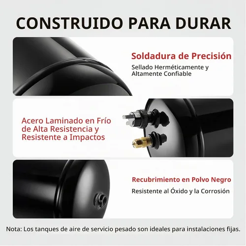 Vista 3 de EVIL ENERGY Tanque de aire y compresor Kit de 1 galón, 5 puertos, 1/4" NPT 150PSI nominal 12V compresor de tanque de aire para camión, bocina