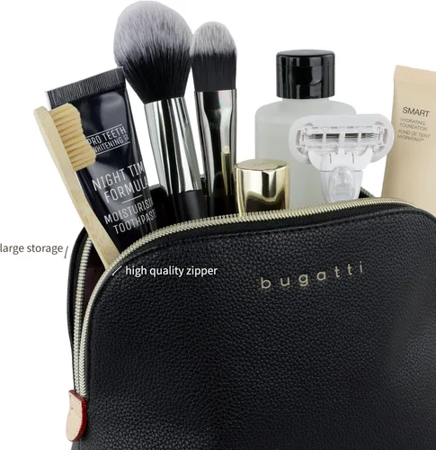 Vista 5 de bugatti Ella - Bolsa de cosméticos de alta calidad, bolsa de lavado, neceser de tocador, negro, S, bolsa de cosméticos
