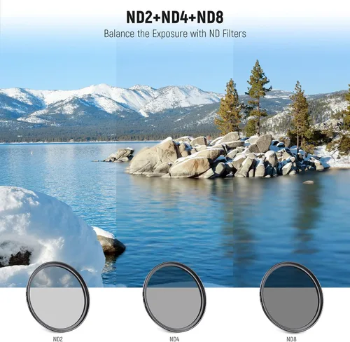 Vista 26 de NEEWER Paquete de filtro ND de 40,5 mm y accesorios para lentes, kit de filtros ND2 ND4 ND8 UV FLD CPL con tapa de lente