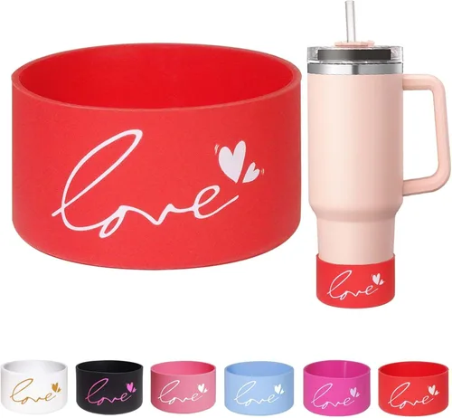 Vista 8 de GENLEAS - 1 funda protectora de silicona para botas Stanley Cup de 20 a 40 onzas, para botella de agua Hydro Flask de 12 a 24 onzas, funda