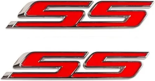 Vista 7 de Aimoll 2 piezas SS Emblemas ABS Etiqueta 3D Logo para Impala Cobalto Camaro 2010 2011 2012 2013 2014 2015 2016 2017 Negro Rojo