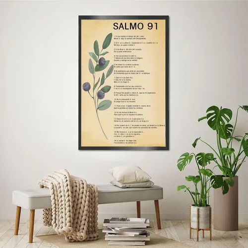Vista 3 de BROYO Salmo 91 En Español Para Pared, Arte De Pared De Salmo, Cuadros Cristianos Pared Español, Decoración Cristiana En Escritura Española Arte De
