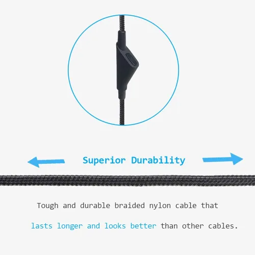 Vista 4 de Cable de repuesto para Astro A40TR con función de silencio en línea, cable de audio para juegos con función de silencio compatible con auriculares