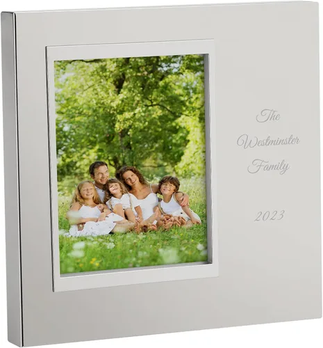 Vista 2 de THINGS REMEMBERED Marco de fotos horizontal / paisaje de 4 x 6 pulgadas, color plateado (personalizable)