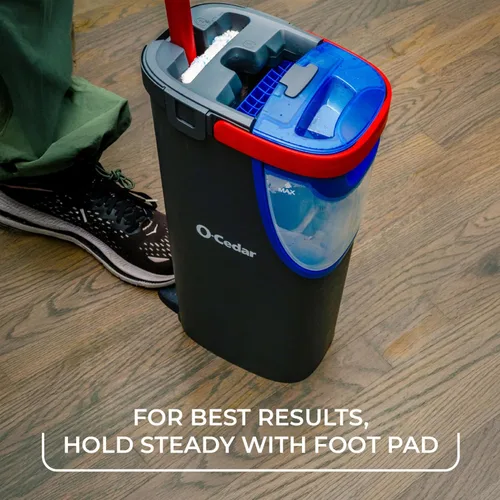 Vista 6 de O-Cedar H2prO Sistema de trapeador plano Herramienta de limpieza rápida Limpia con agua limpia Mopa de microfibra reutilizable y lavable a