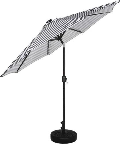 Vista 7 de WestinTrends Cyrus - Sombrilla de patio al aire libre de 9 pies Negro/Blanco