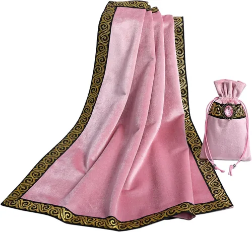 Vista 9 de BLESSUME Mantel de tarot de altar para lectura con bolsa negra