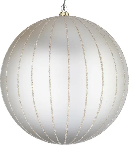 Vista 51 de Vickerman Adorno navideño de bola de avena mate con purpurina de 5 pulgadas. Incluye 4 piezas por bolsa.