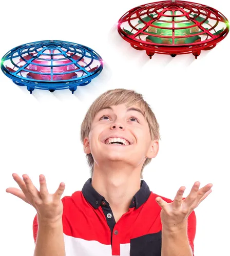 Vista 9 de Force1 Scoot - Dron de mano para niños o adultos, con sensor de movimiento de manos libres, mini dron, práctico para interiores, pequeño juguete Azul