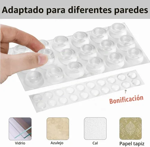Vista 5 de Tope de goma para pomo de puerta, parachoques de perilla de puerta para pared, 18 topes de puerta pequeños y 20 almohadillas para parachoques, topes