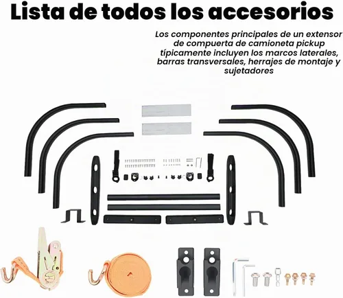 Vista 8 de Extensor de caja de camión, extensor retráctil bilateral de aluminio para puerta trasera, 52-62.6 pulgadas 23 a 26.7 pulgadas H18, se adapta a