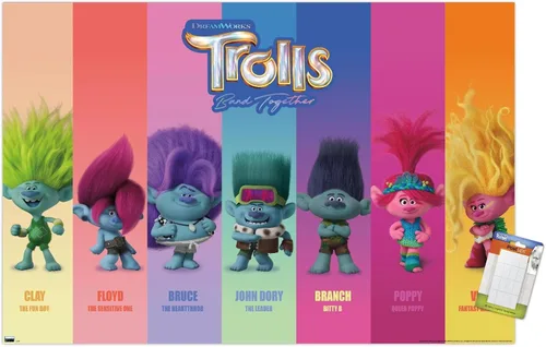Vista 12 de Trends International Trolls: Band Together - Póster de pared Perfect Harmony, 22.4 pulgadas de largo x 14.7 pulgadas, versión enmarcada de madera