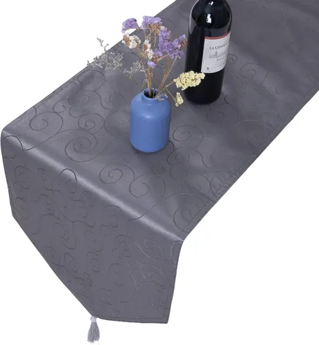 Vista 17 de Mantel EcoSol Designs de microfibra, con estampado de damascos, resistente a las arrugas y las manchas