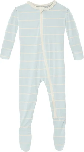 Vista 14 de KicKee Print Footies with Zipper, Super Soft One-Piece Jammies, Sleepwear for Babies and Kids Resumen Prismático Primavera