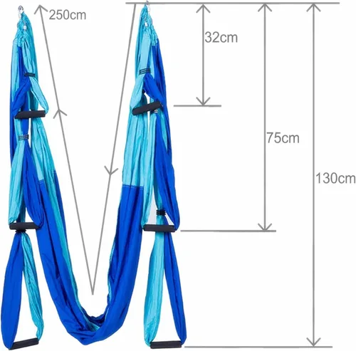 Vista 8 de Juego de Columpio de Yoga Aéreo, Hamaca Ultra Resistente con Extensión de Trapecio, Colgante Antigravedad para Ejercicios de Inversión