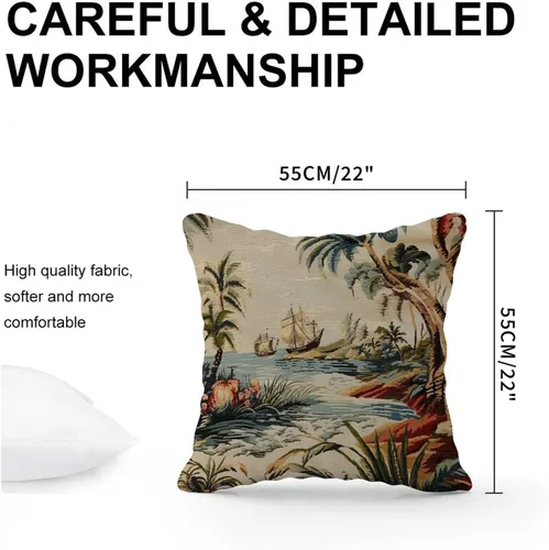 Vista 3 de Funda de almohada Moore Manor Antigua Chinoiserie Coral Peony Chic Asian Accent Funda de almohada Retro Decorativa Fundas de cojín Decoración