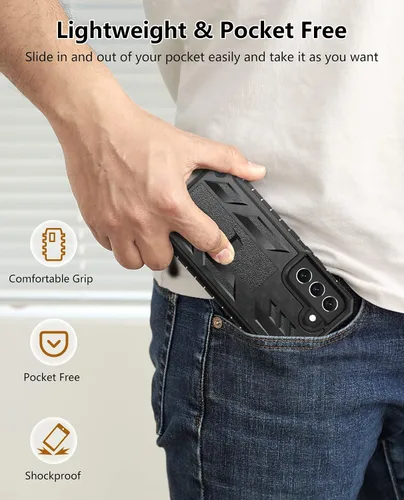 Vista 7 de SOiOS - Funda para Samsung Galaxy S22 con protector de pantalla integrado, función atril 20FT Military-Grade Drop Shockproof Protection, Durable