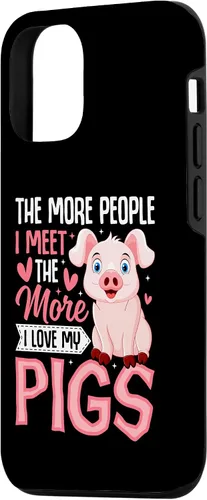 Vista 2 de iPhone 15 The More People I Meet the More I Love My Pigs Animal Lover Case